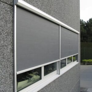 Custom Windproof Sunshade Fabric Motorized Electric Zip Track Roller Screen Blinds Outdoor Roller Shades for Patio