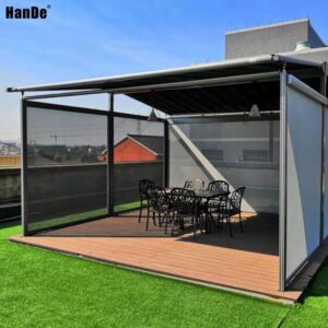 Wholesale Yard Pergola Gazebo Sunscreen Shades Zip Track Screen Waterproof Motorized Smart Zip Screen Outdoor Blinds